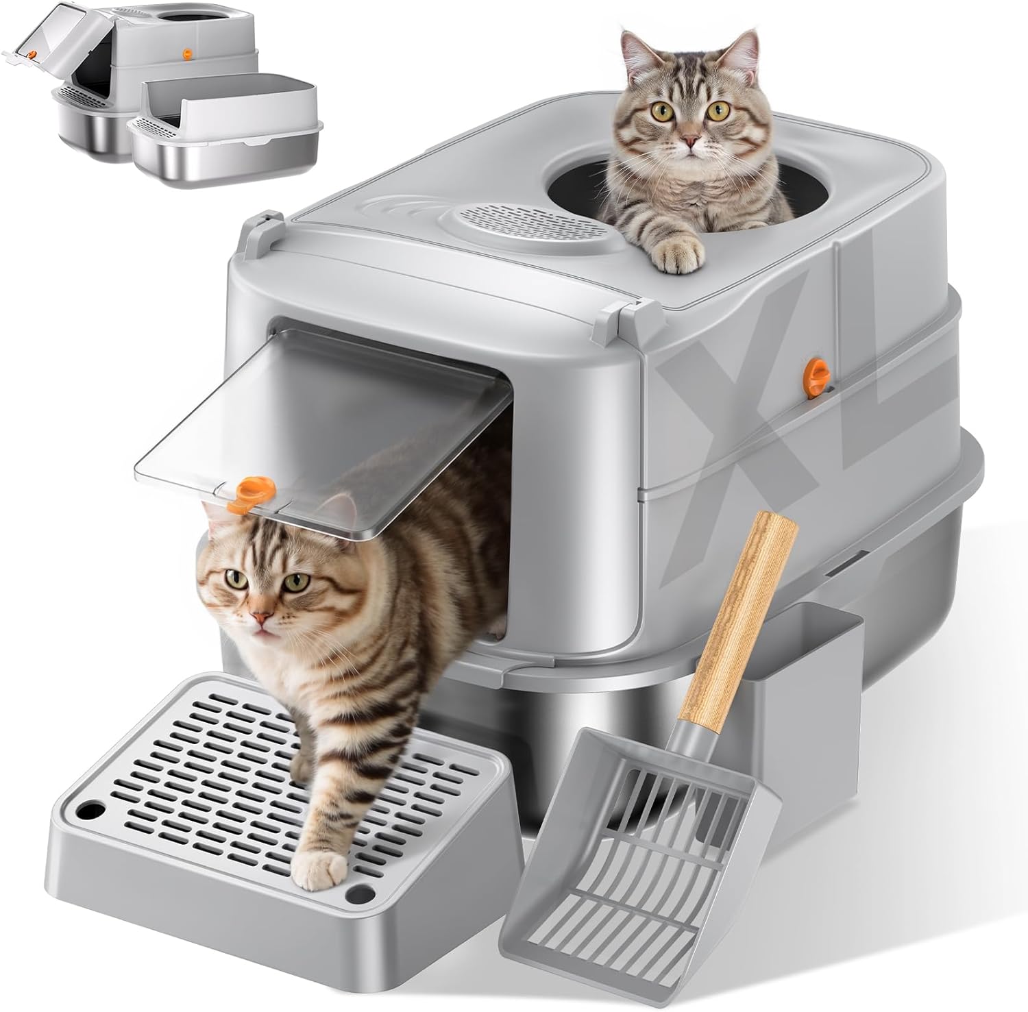 Stainless Steel Cat Litter Box with Lid